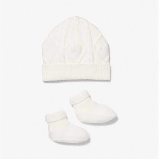 

Подарочный набор Michael Kors Kids Cable Knit Hat And Booties Baby, 2 предмета, кремовый