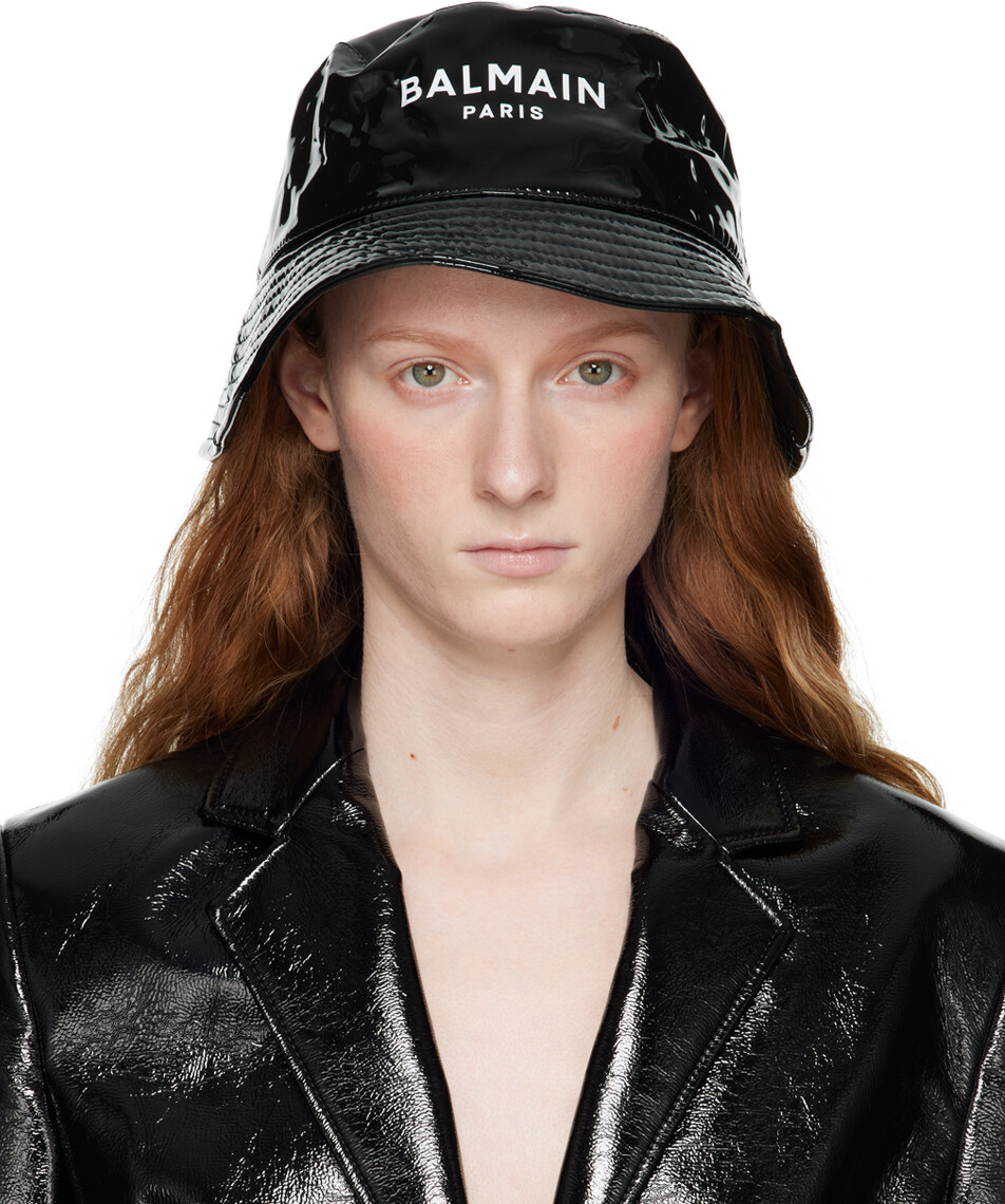 

Черная панама с логотипом Balmain