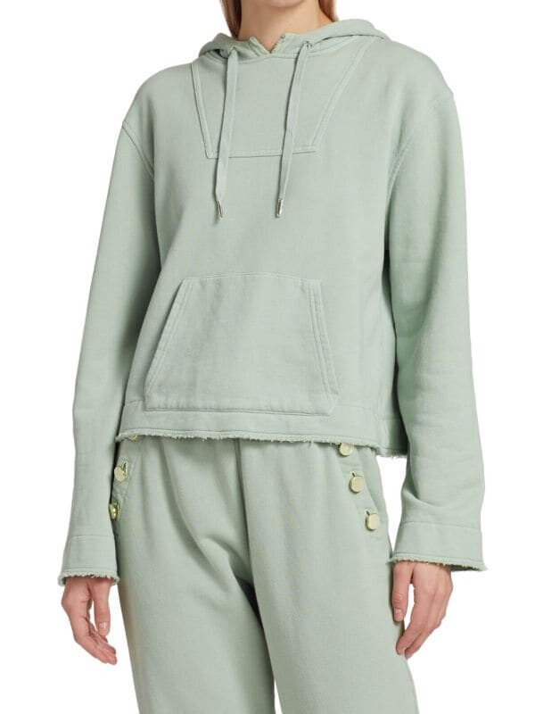 

Пуловер Хлопковый Derek Lam Jeanne с капюшоном, sage