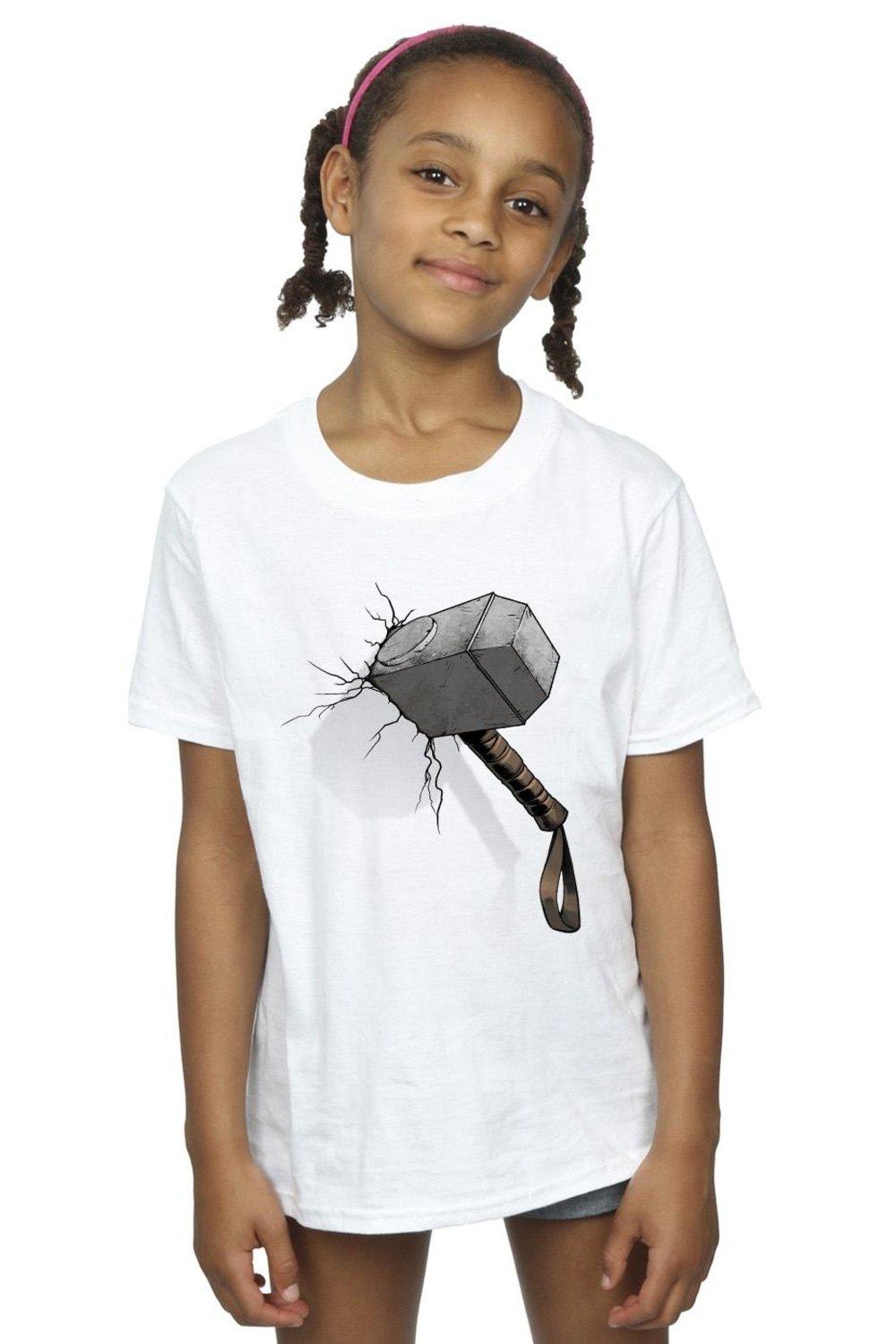 Хлопковая футболка Thor Hammer Crack Marvel, белый