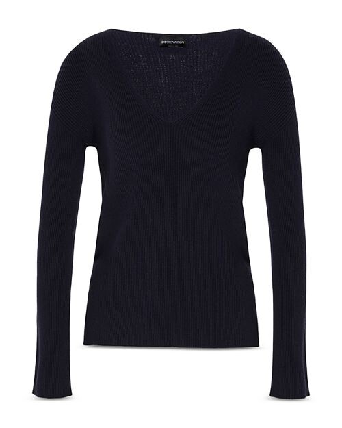 

Свитер с V-образным вырезом Emporio Armani, цвет Blue