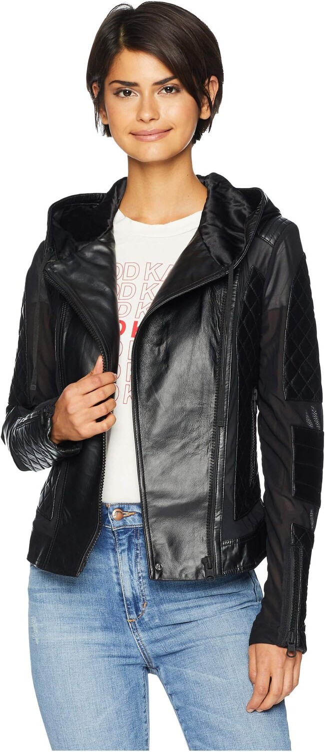 

Куртка Voyage Hooded Moto Jacket Blanc Noir, черный