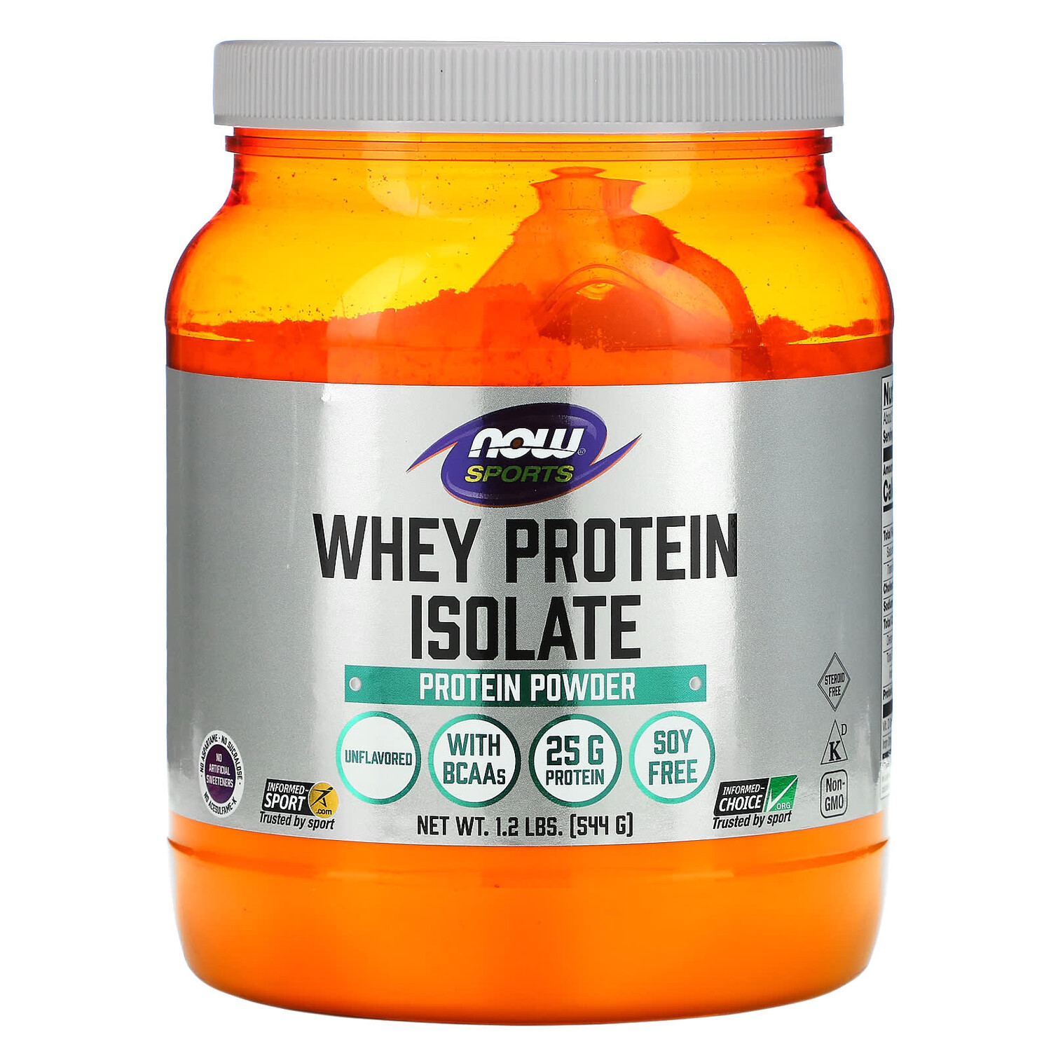

Sports, изолят сывороточного протеина, без добавок, 544 г (1,2 фунта), NOW Foods