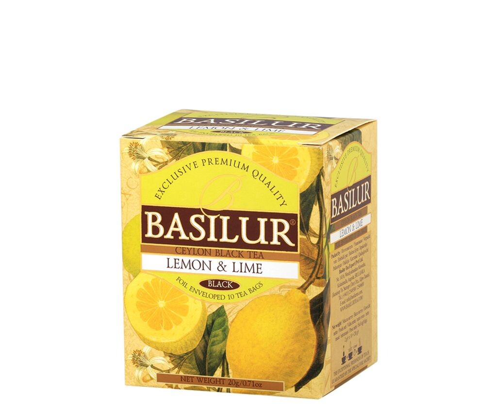 

Чай BASILUR Черный цейлонский со вкусом яблока и лимона и лайма 10 шт. 20г