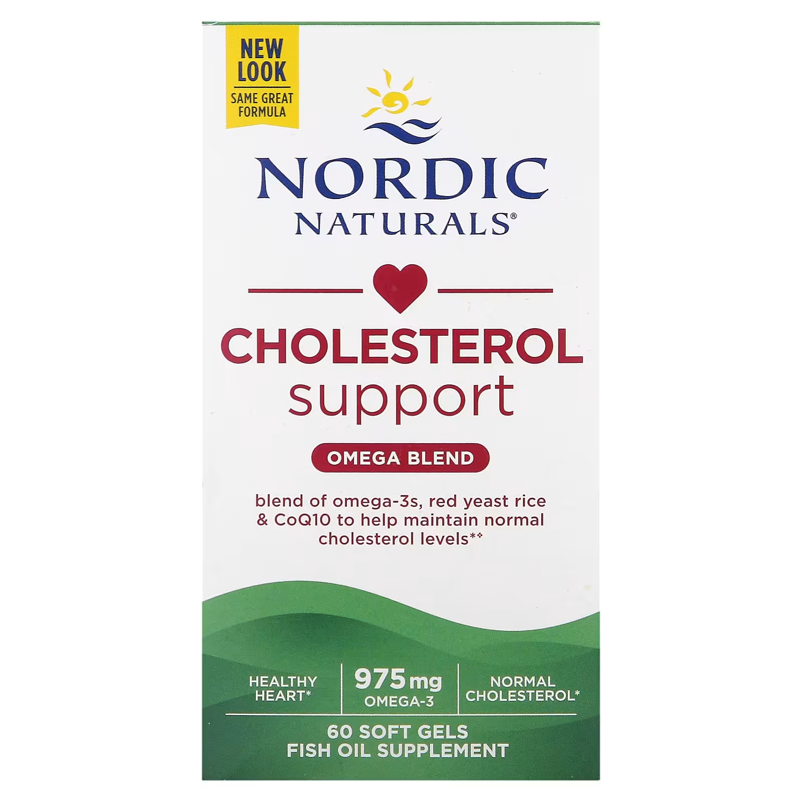 Nordic Naturals Поддержка холестерина Omega Blend 975 мг, 60 мягких гелей (325 мг на мягкую гель) nordic naturals vision support omega blend 1460 мг 60 мягких таблеток 730 мг на мягкую гель