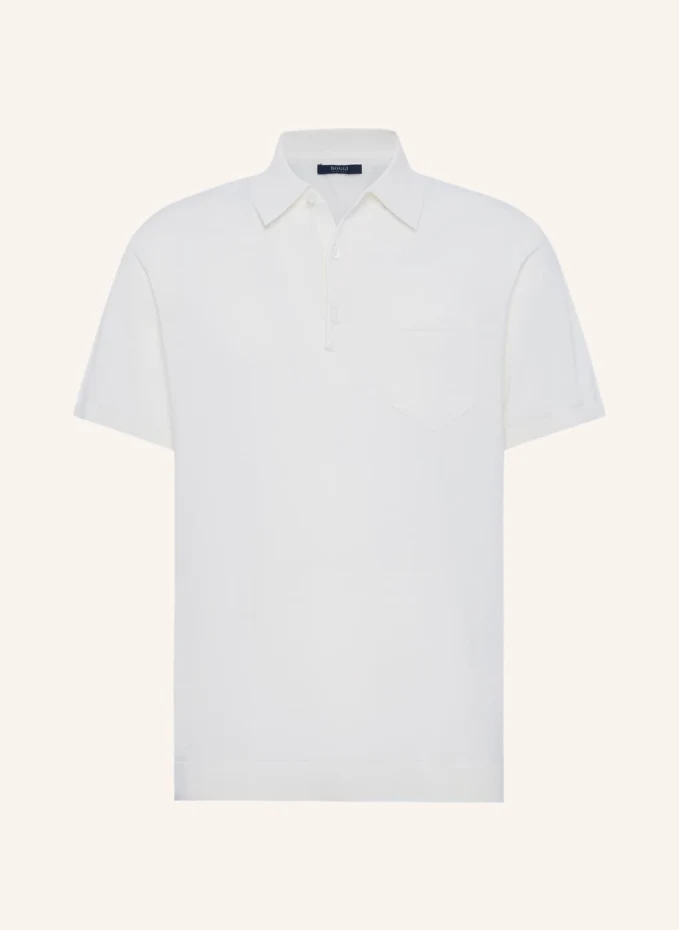 Трикотажная льняная рубашка-поло Boggi Milano, белый