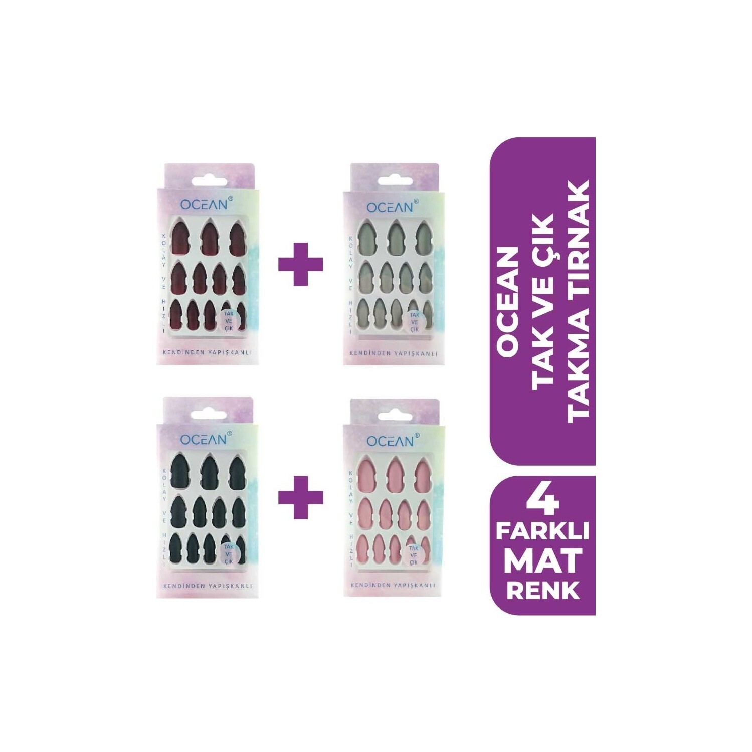 

Накладные ногти Ocean Plug & Pull Nail, 4 упаковки