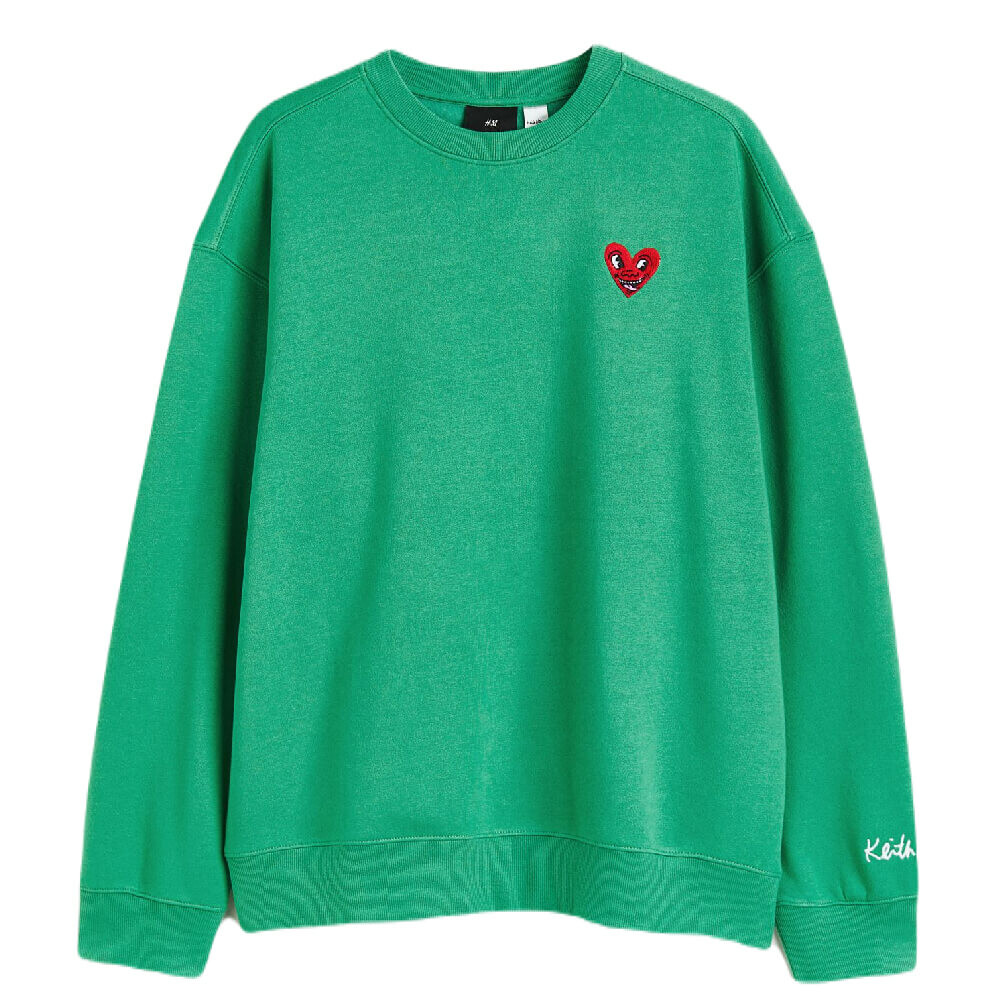 

Свитшот H&M Keith Haring Relaxed Fit, зеленый