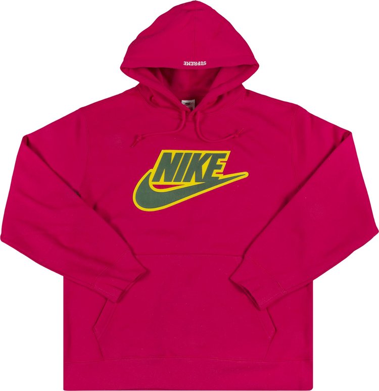 толстовка supreme appliqué hooded track размер xl синий Толстовка Supreme x Nike Leather Appliqué Hooded Sweatshirt 'Red', красный