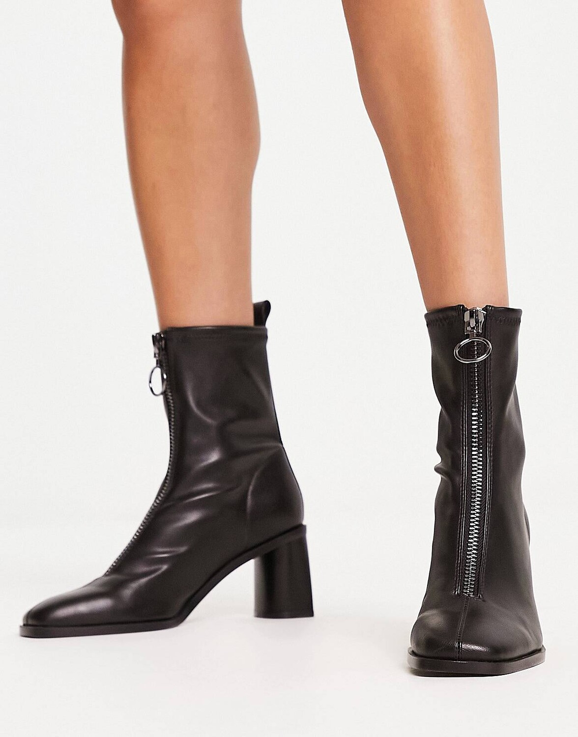 

Ботильоны Stradivarius Zip Front Heeled, черный