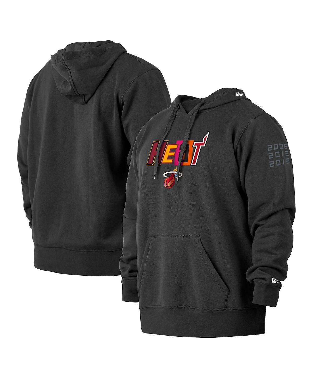 

Мужская черная толстовка с капюшоном miami heat 2021/22 city edition big and tall pullover New Era, черный