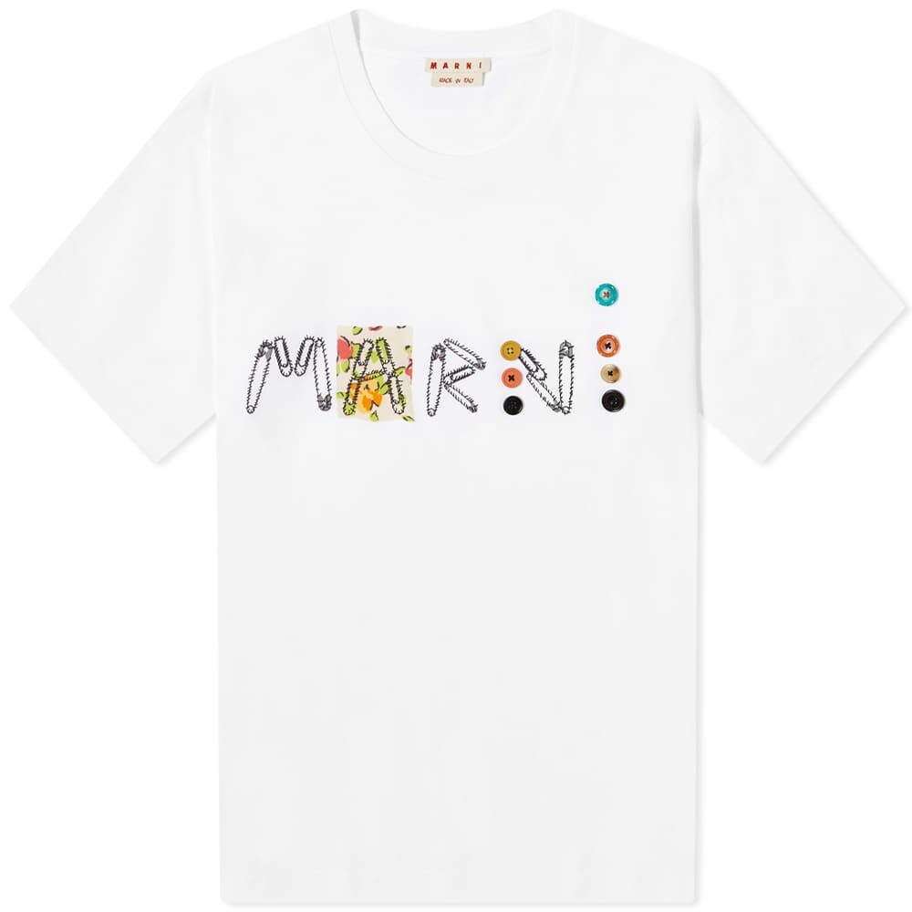 

Футболка Marni Logo Patchwork Tee, Серый