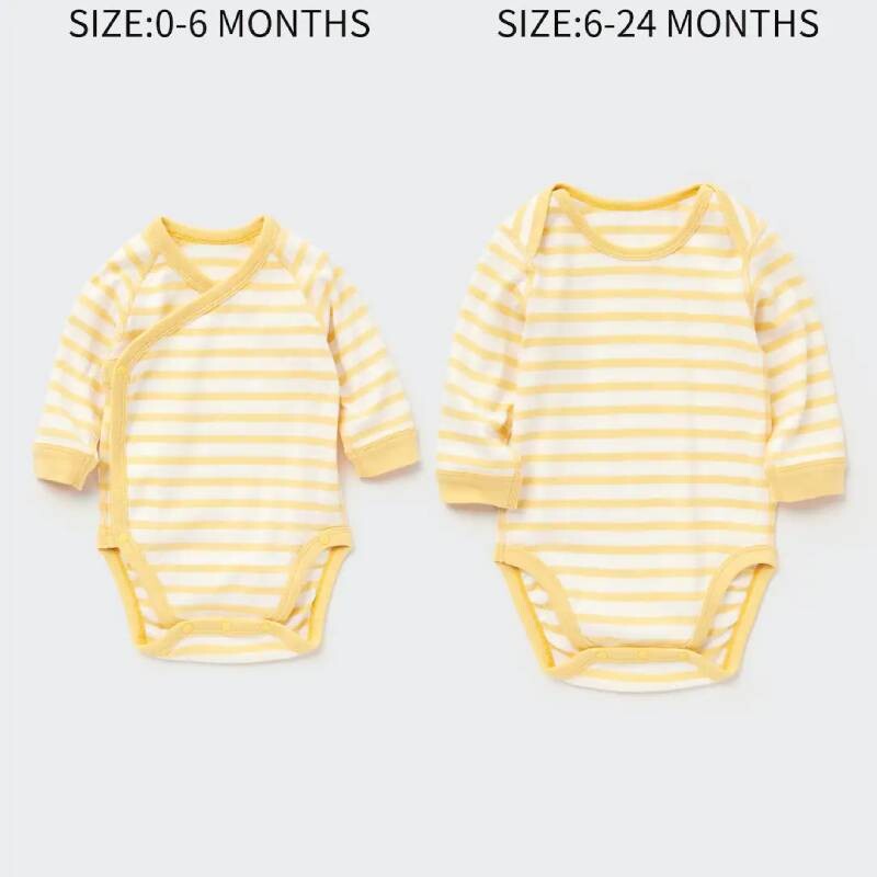 

Боди для новорожденных Uniqlo Striped Long Sleeved, желтый