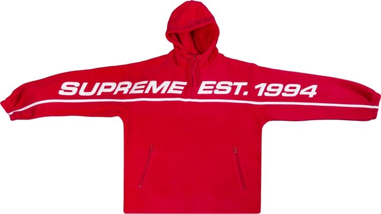 

Толстовка Supreme Polartec Half Zip Hooded Sweatshirt 'Red', красный