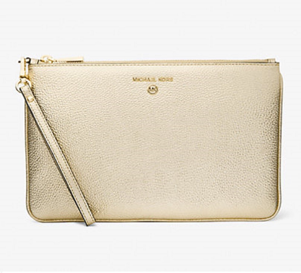 

Клатч Michael Michael Kors Large Metallic Pebbled Leather, золотой