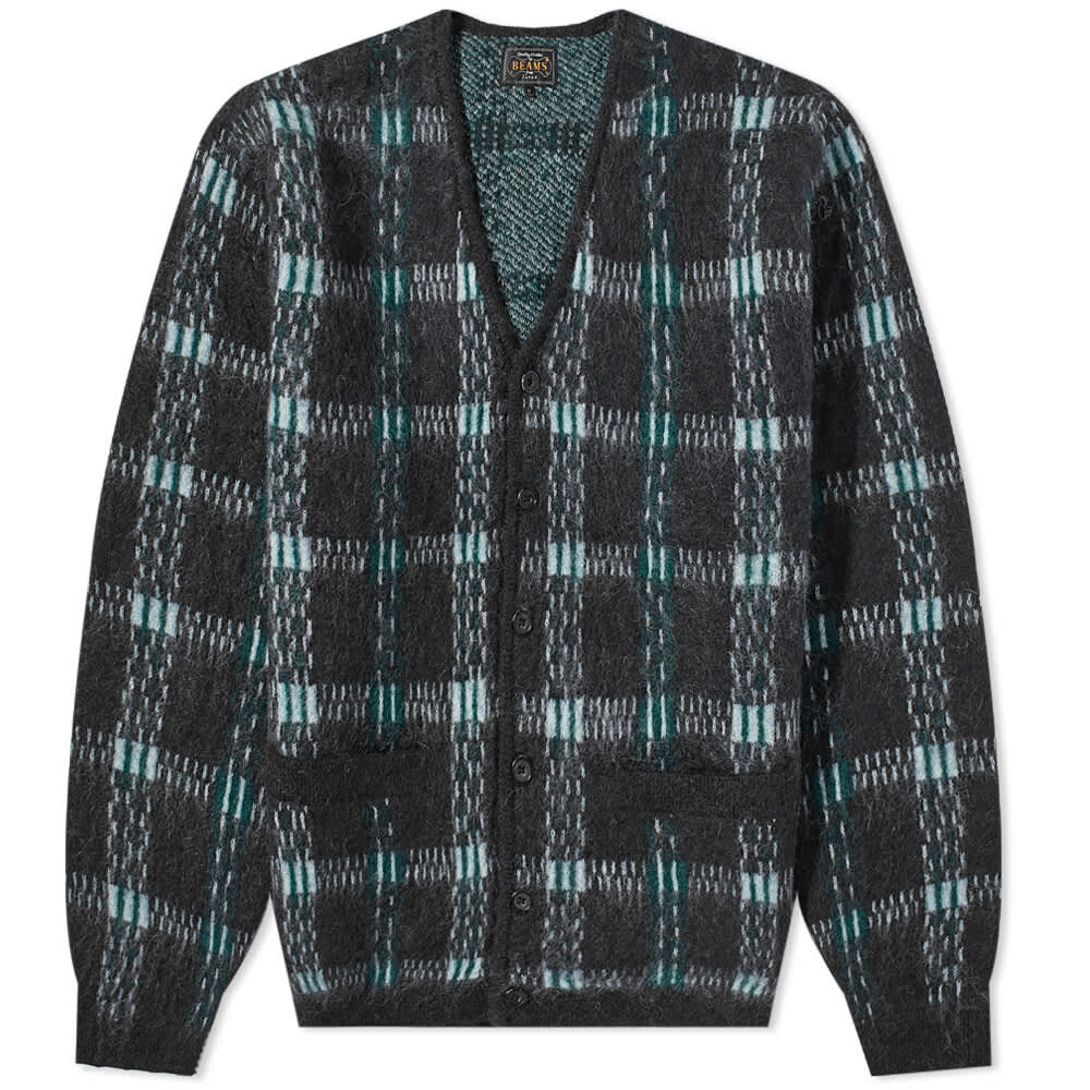 

Джемпер Beams Plus Check Jacquard Mohair Cardigan, Черный