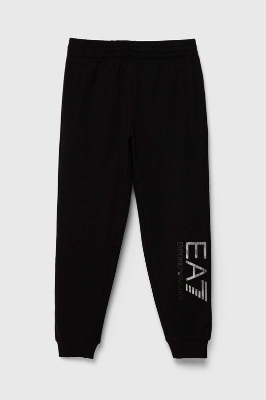 

Детские хлопковые спортивные штаны EA7 Emporio Armani, черный