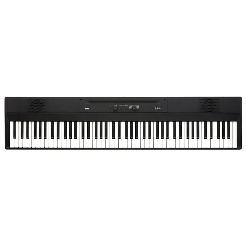 Korg Liano 88-клавишное цифровое пианино с педалью и пюпитром — черное Liano 88-Key Digital Piano with Audio and MIDI USB -