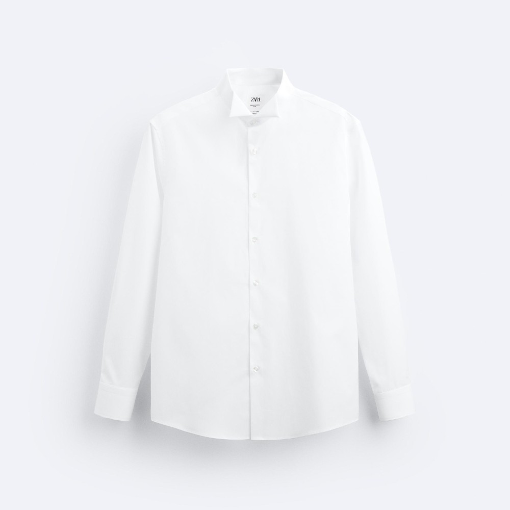 цена Рубашка Zara Tuxedo-style, белый