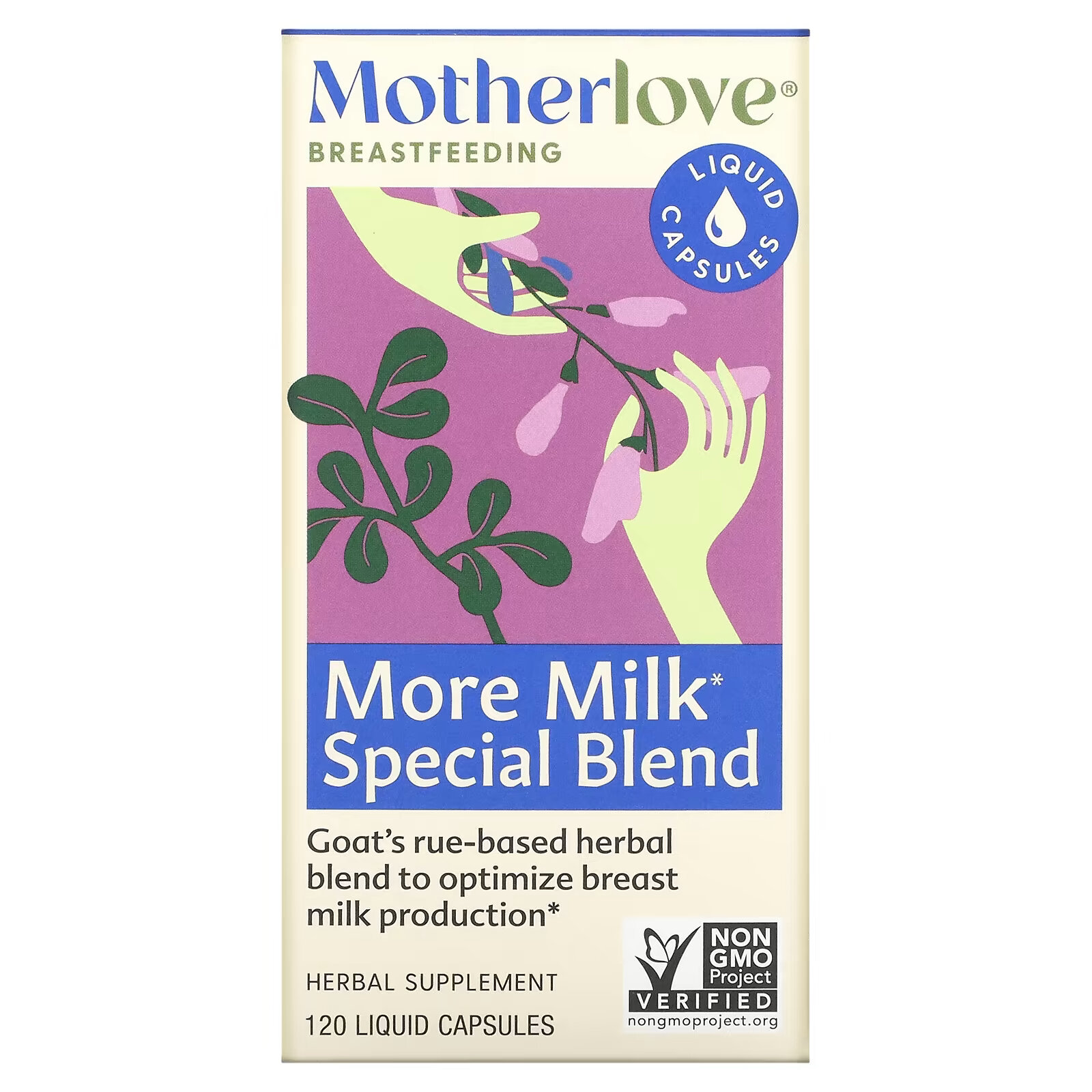 Motherlove, специальная смесь для увеличения количества молока, 120 капсул с жидкостью цена и фото