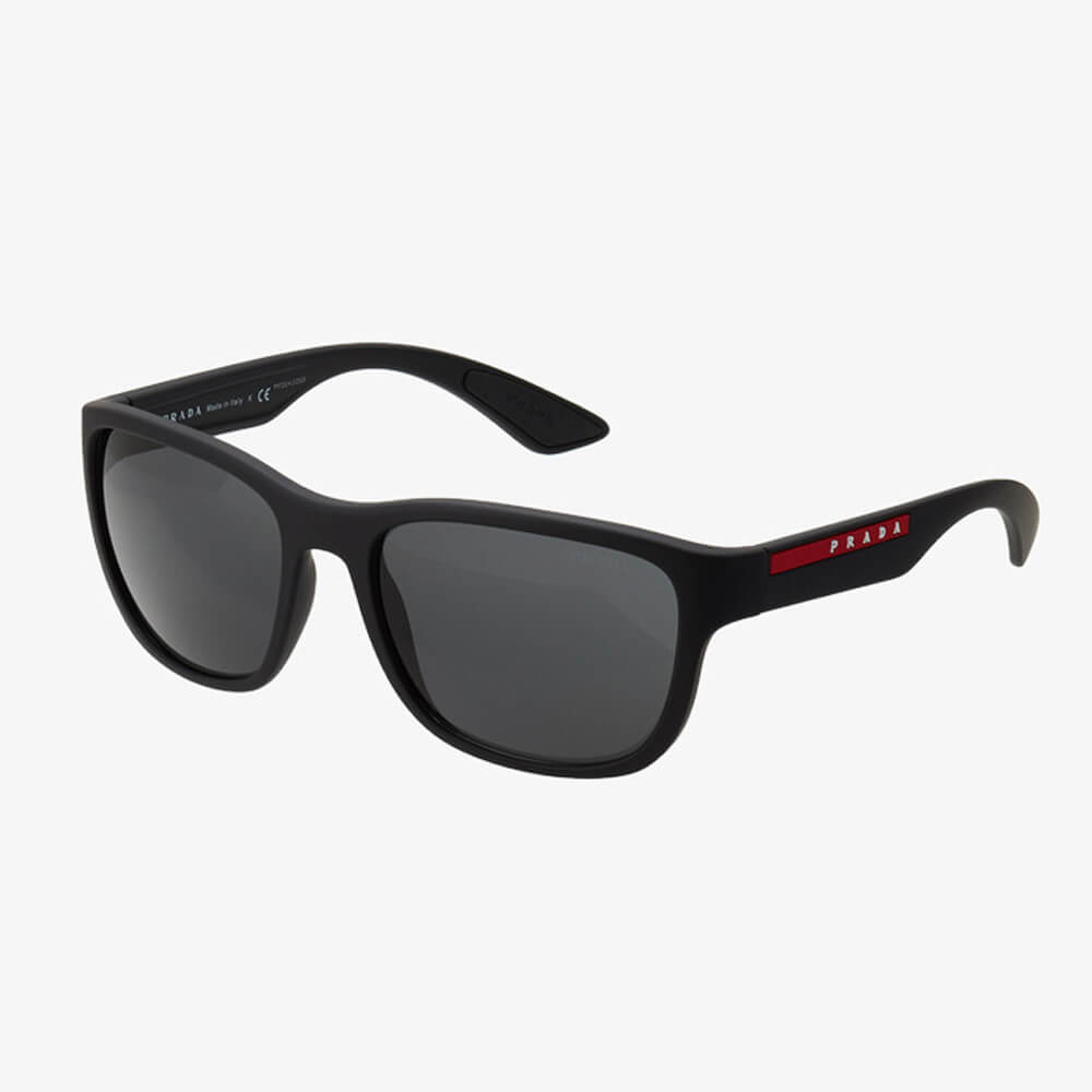 Солнцезащитные очки Prada Linea Rossa, черный матовый/серый