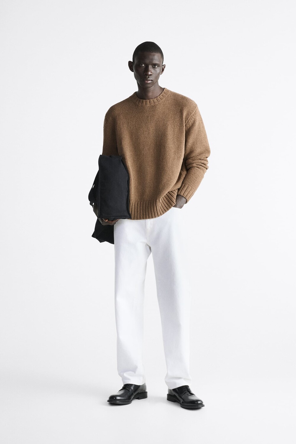 

Свитер из шениль ZARA, коричневый