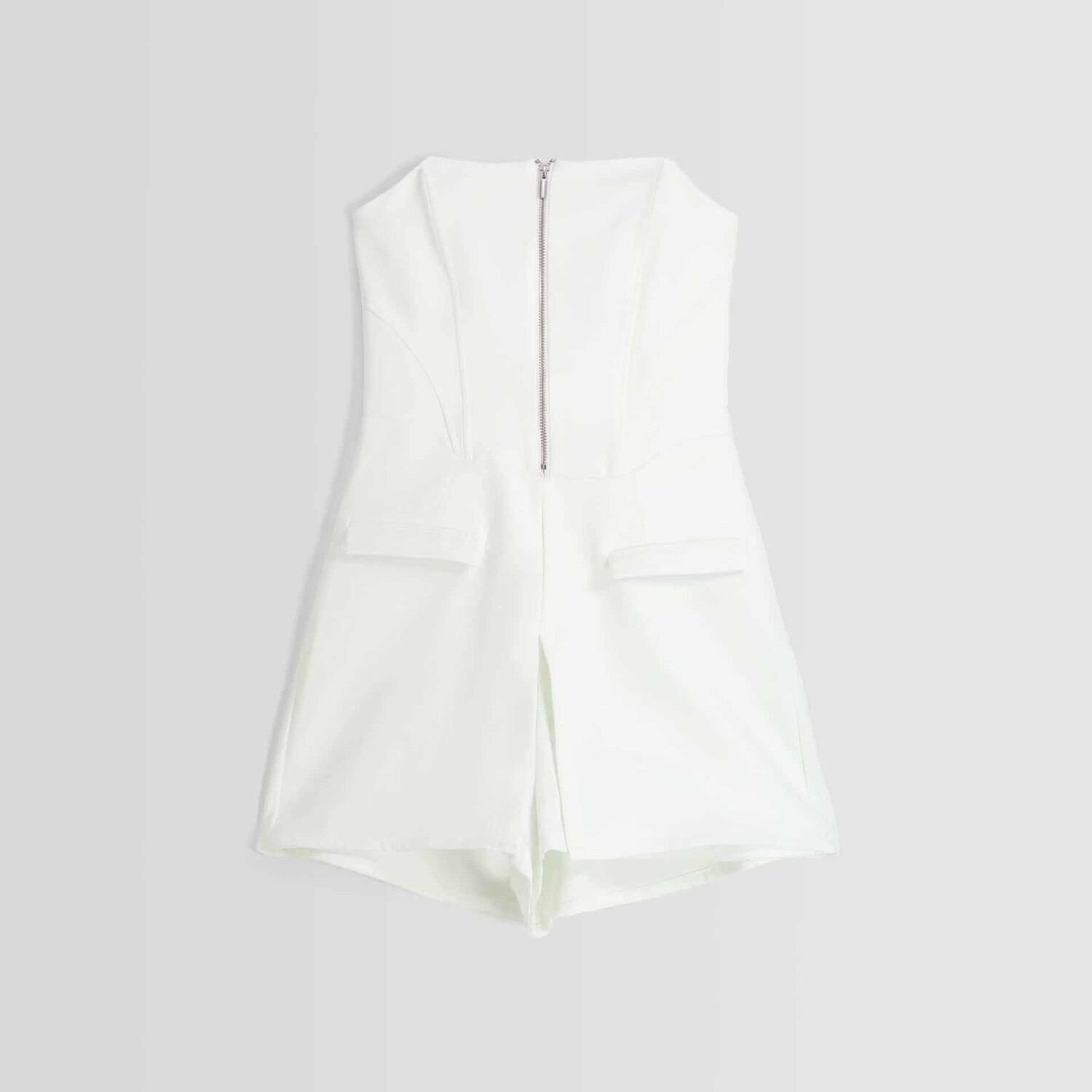 

Комбинезон Bershka Tailored Bandeau With Zip, белый