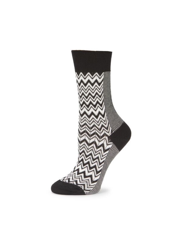 

Полосатые носки с узором шеврон Missoni Black