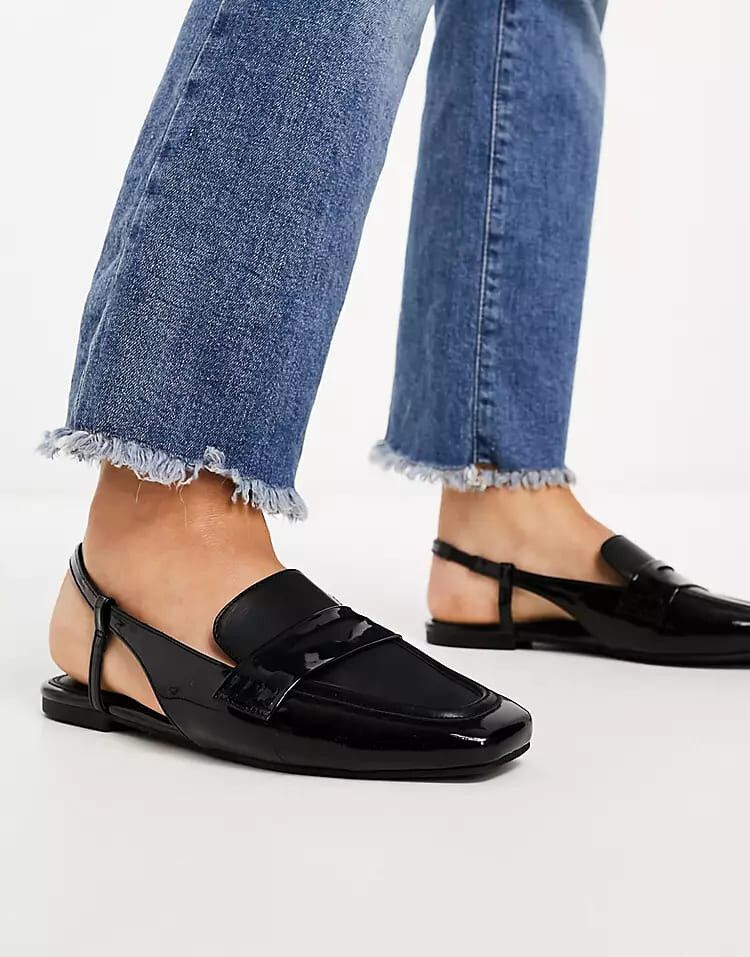 

Лоферы ASOS DESIGN Wide Fit Manifest Slingback, черный