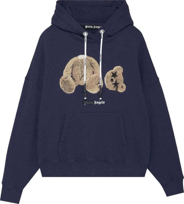 Худи Palm Angels Spray Bear Hoodie 'Navy/Brown', синий - фото