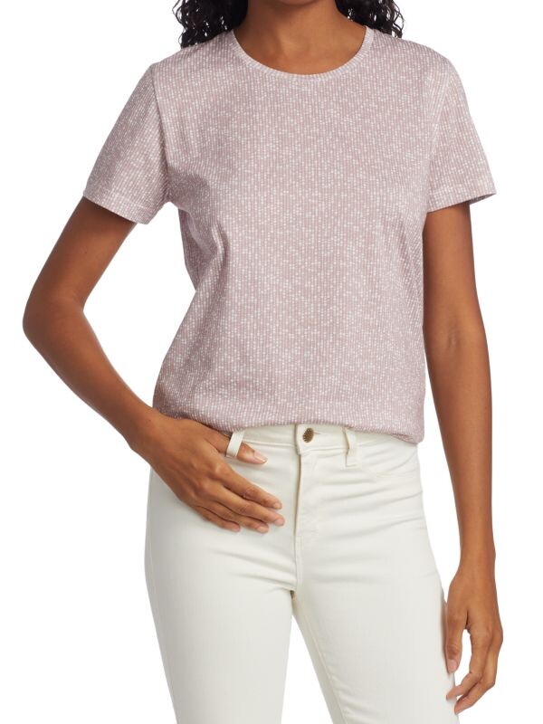

Футболка Saks Fifth Avenue с круглым вырезом и микропринтом, rosette