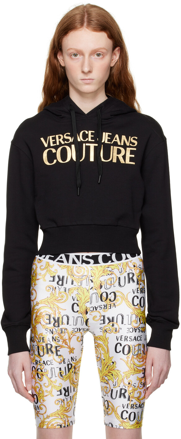 

Черная толстовка с капюшоном Versace Jeans Couture