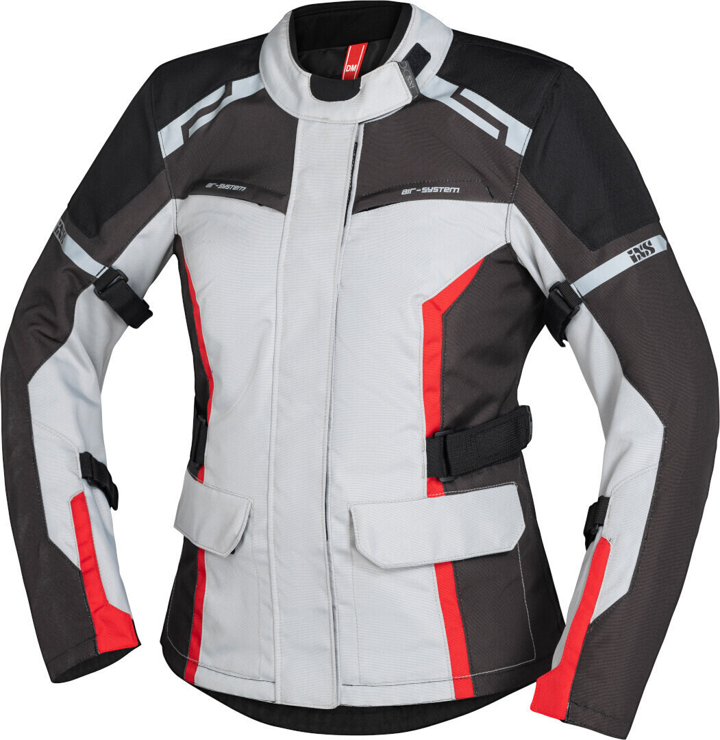 

Куртка IXS Evans-ST 2.0 для женщин для мотоцикла Текстильная, серо-красная