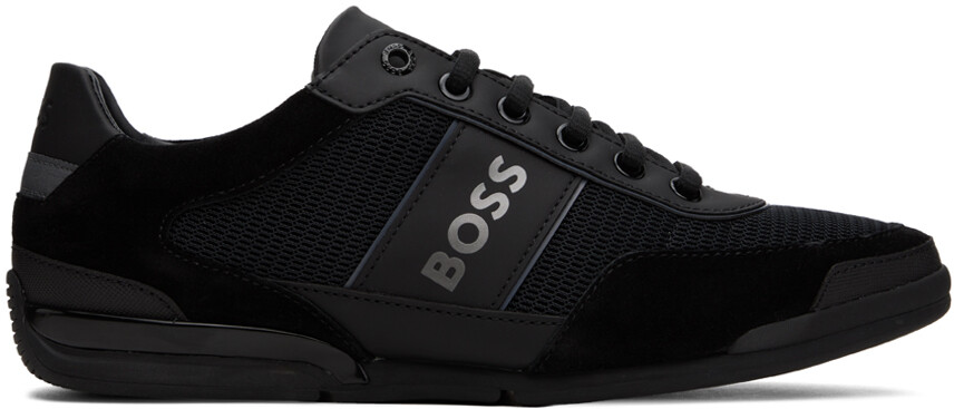 

Черные кроссовки со вставками BOSS