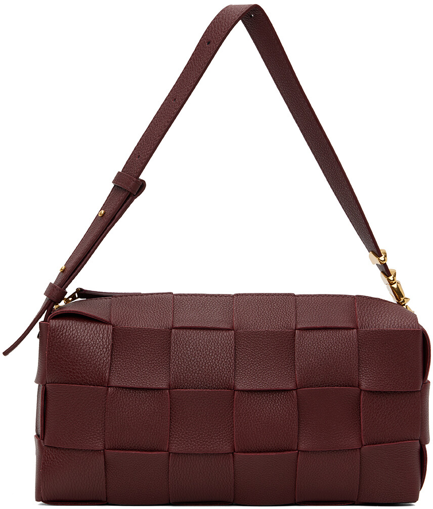 

Бордовая сумка-кассета Brick Bottega Veneta
