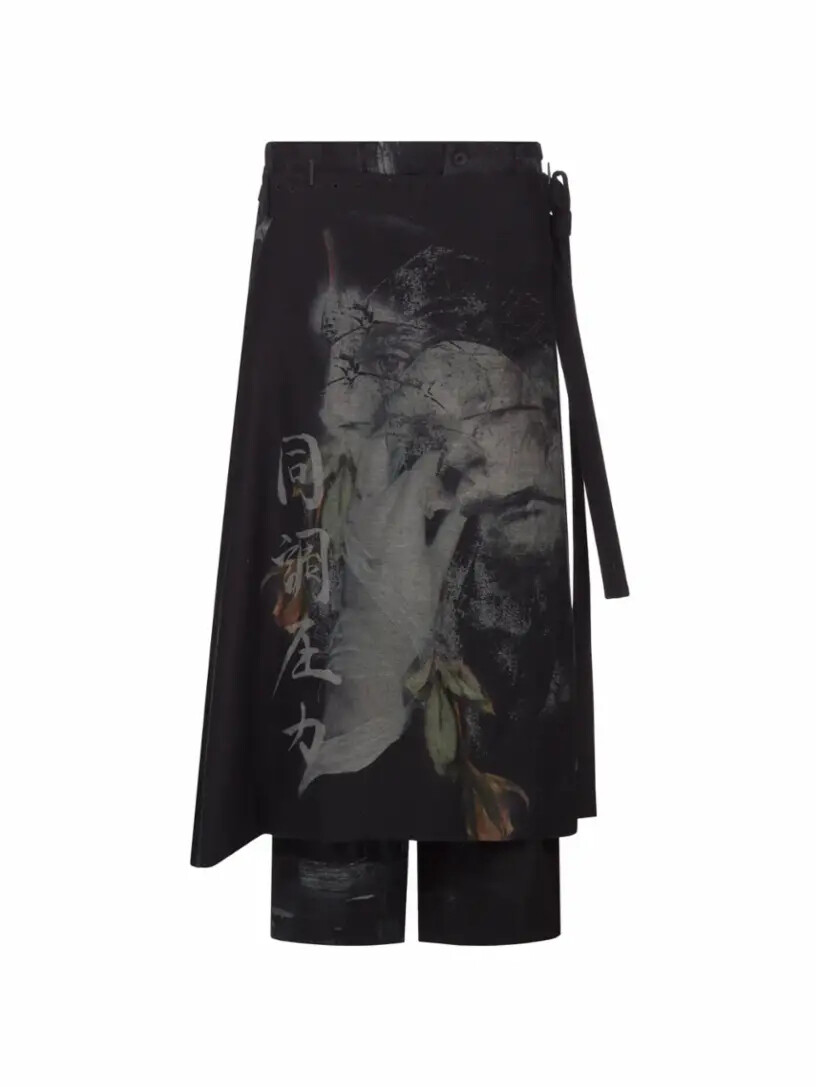 

Джинсовые кюлоты с принтом Yohji Yamamoto