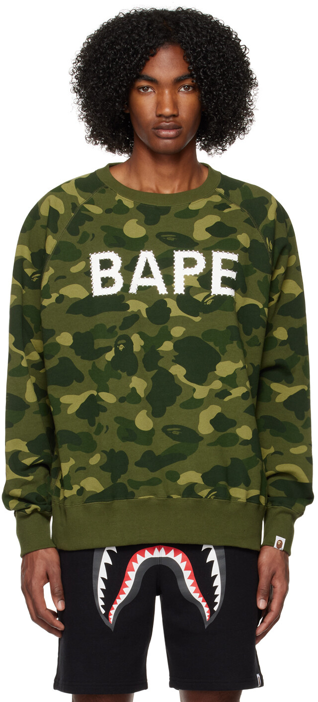 

Толстовка цвета хаки с камуфляжным кристаллом BAPE