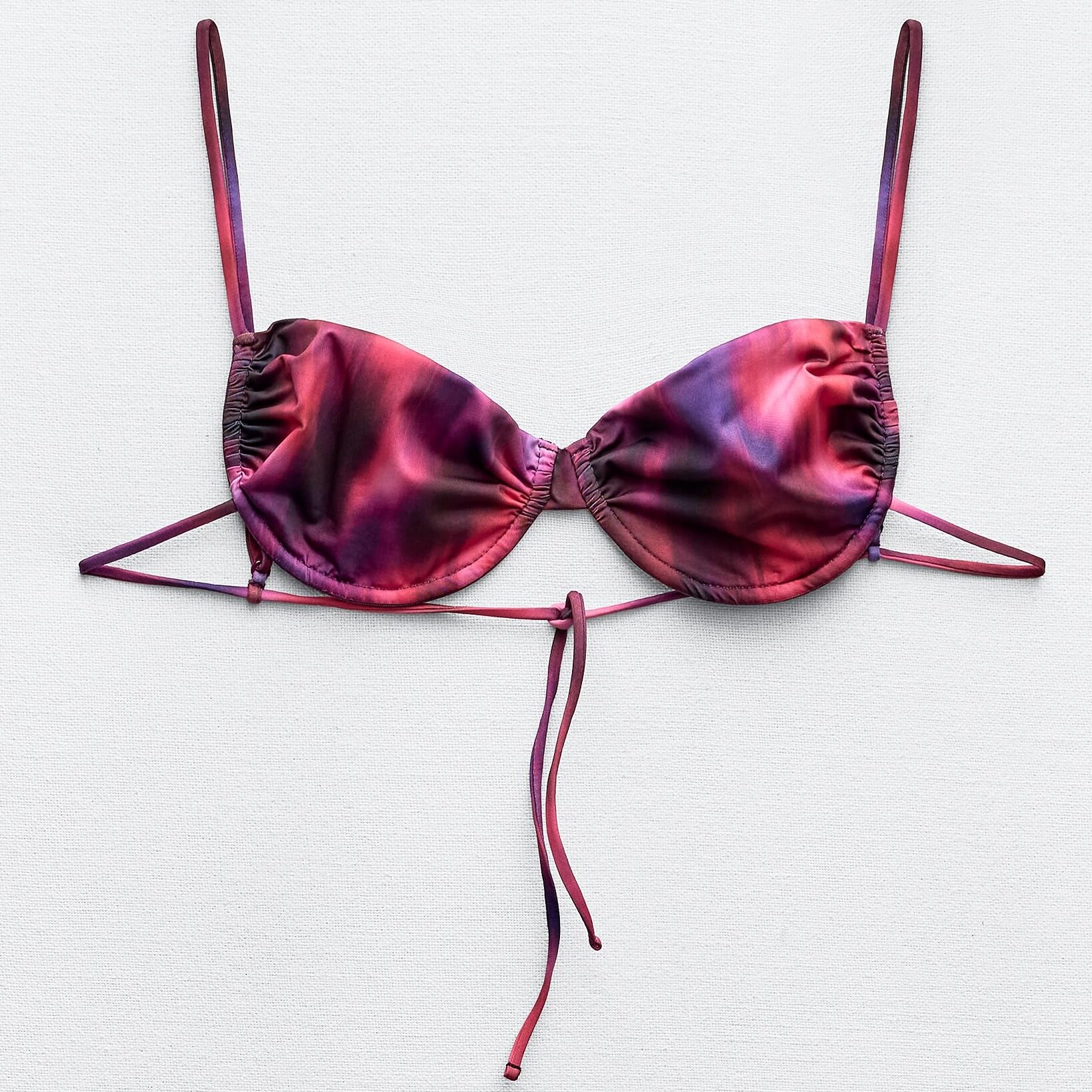 Топ-бикини Zara Printed Underwire, розовый/фиолетовый