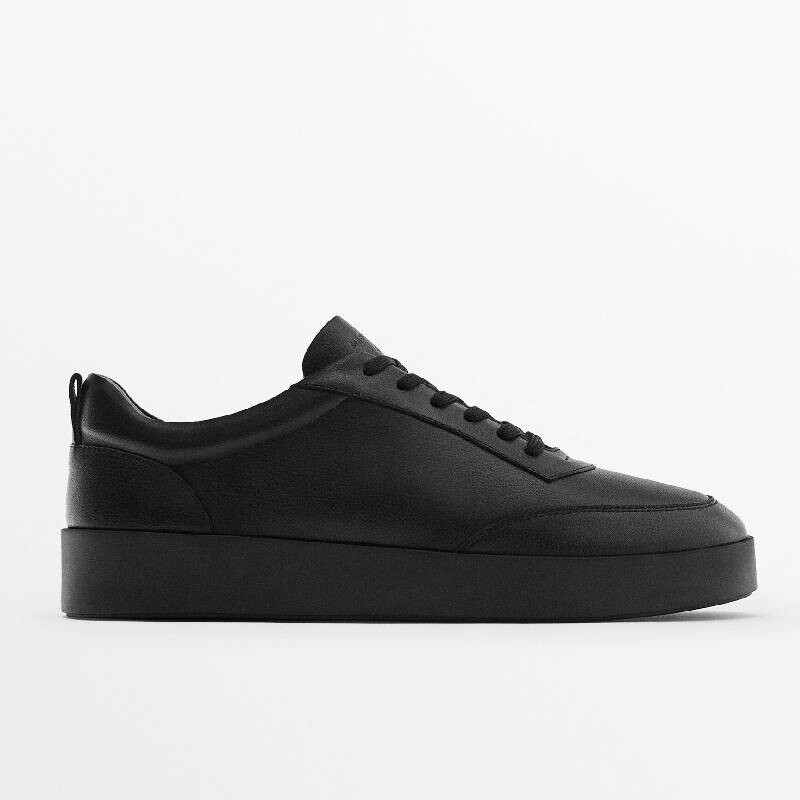 

Кроссовки Massimo Dutti Nappa Leather Trainers, черный