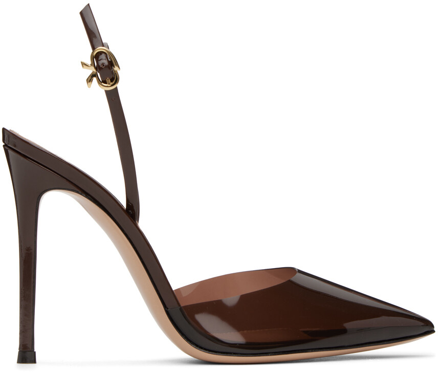

Коричневые туфли D'Orsay с лентой Gianvito Rossi