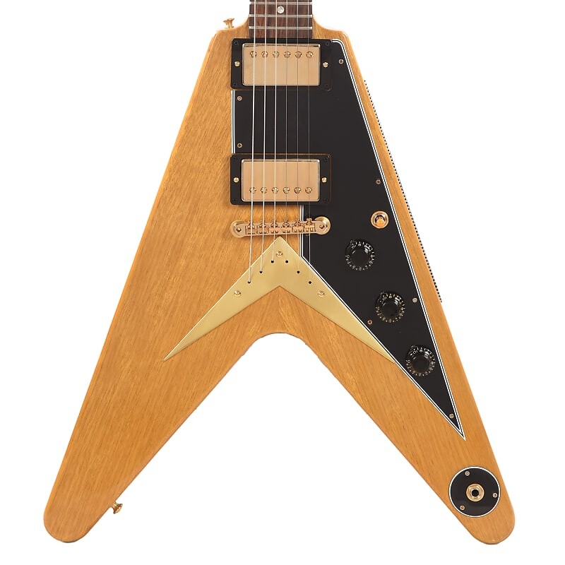 

Gibson Custom Shop 1958 Korina Flying-V Reissue Natural с черной накладкой (серийный номер 811686)