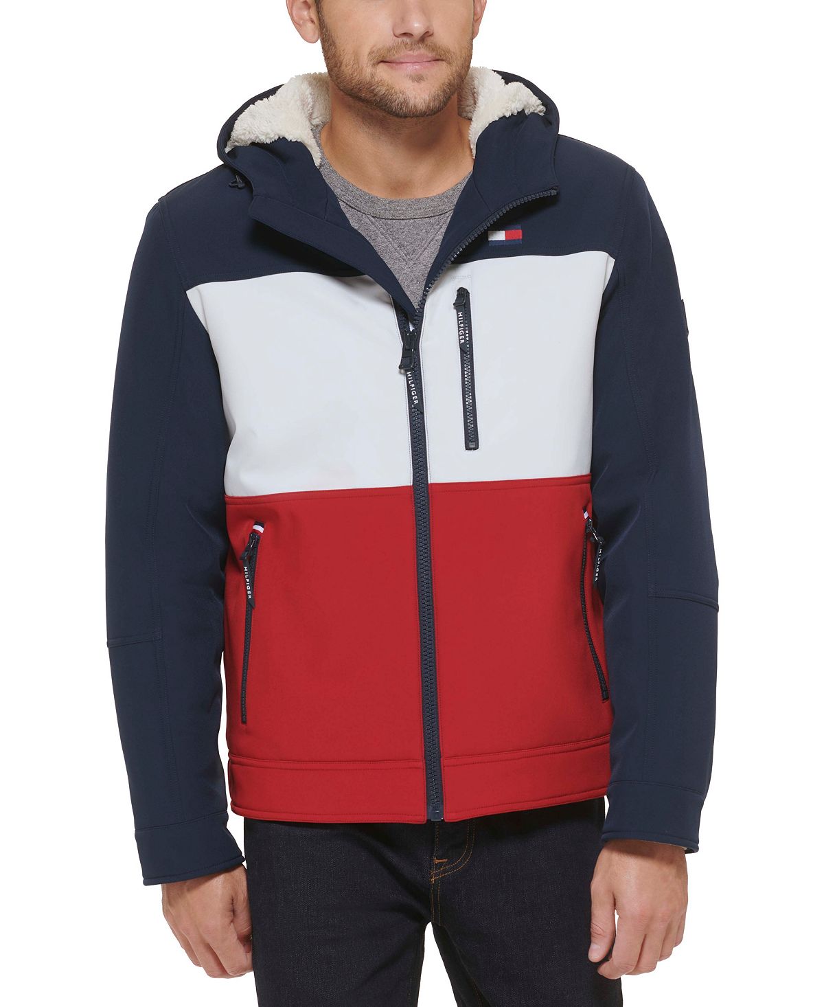 Мужская куртка softshell с капюшоном и подкладкой из шерпы Tommy Hilfiger, мульти - фото