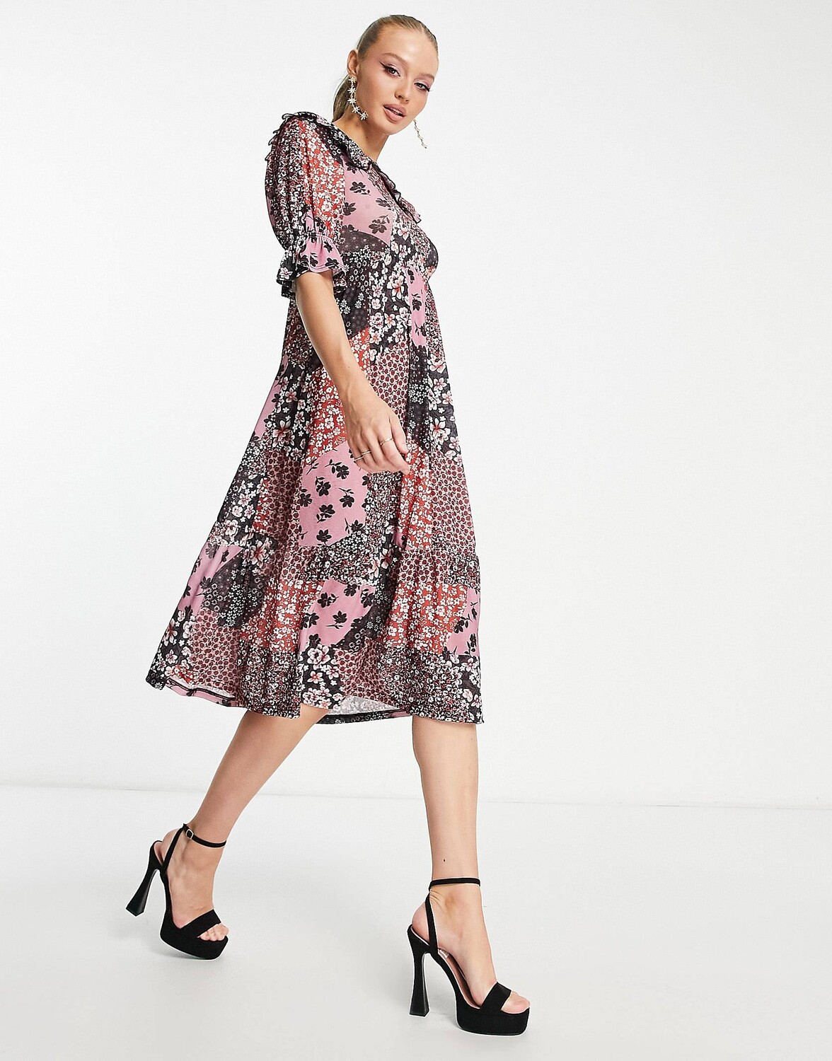 

Платье Miss Selfridge в технике пэчворк с воротником