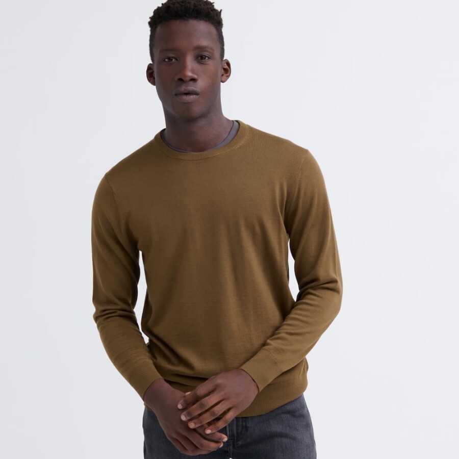 

Джемпер Uniqlo Extra Fine Merino, коричневый