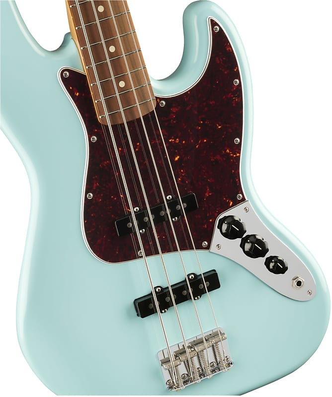 Накладка на гриф Fender Vintera '60s Jazz Bass Pau Ferro, цвет Daphne Blue с чехлом Deluxe