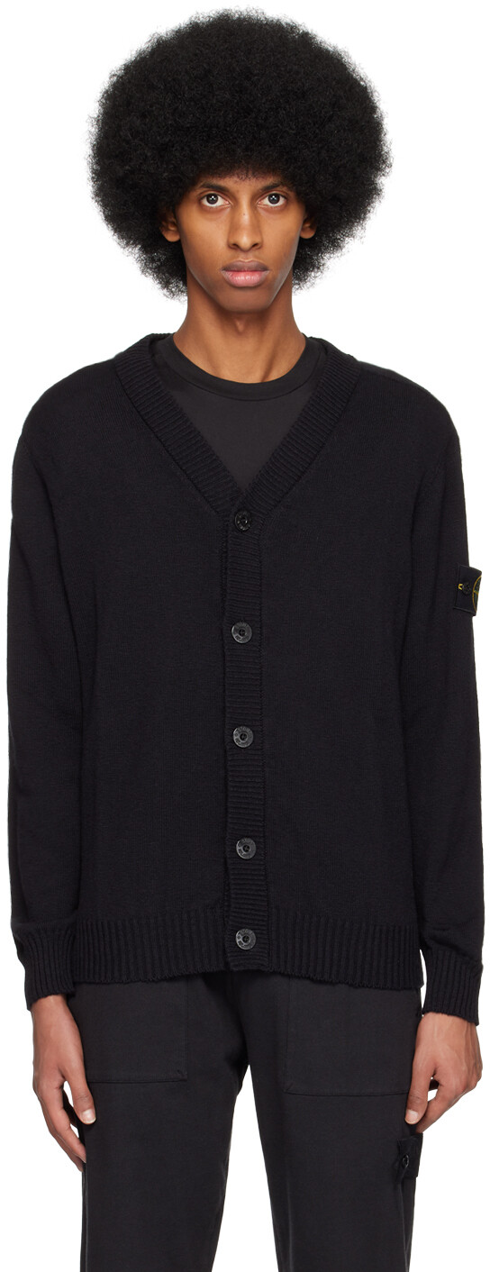 

Черный кардиган с Y-образным вырезом Stone Island