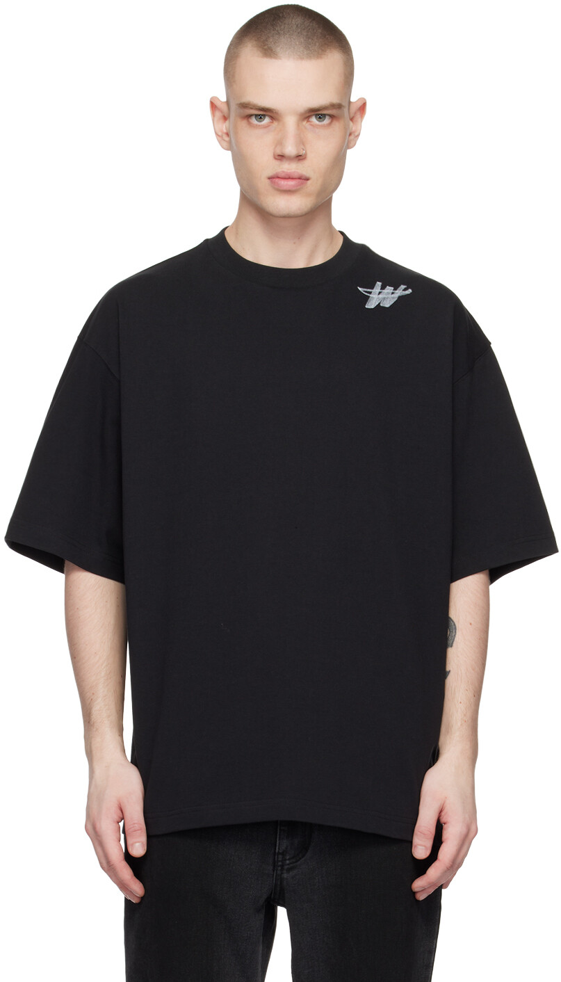 

Черная футболка с принтом We11done, Черный