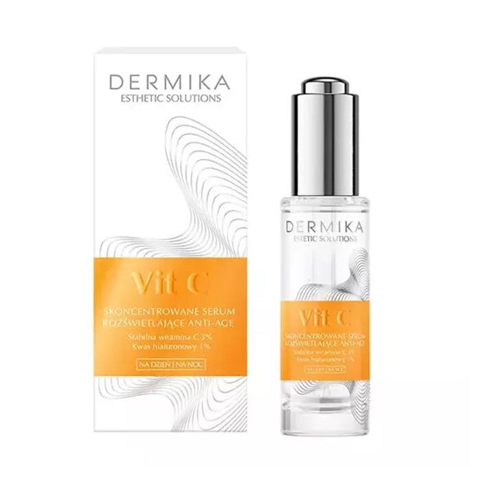 

Dermika Esthetic Solutions Vit C концентрированная осветляющая антивозрастная сыворотка для дня и ночи 30мл