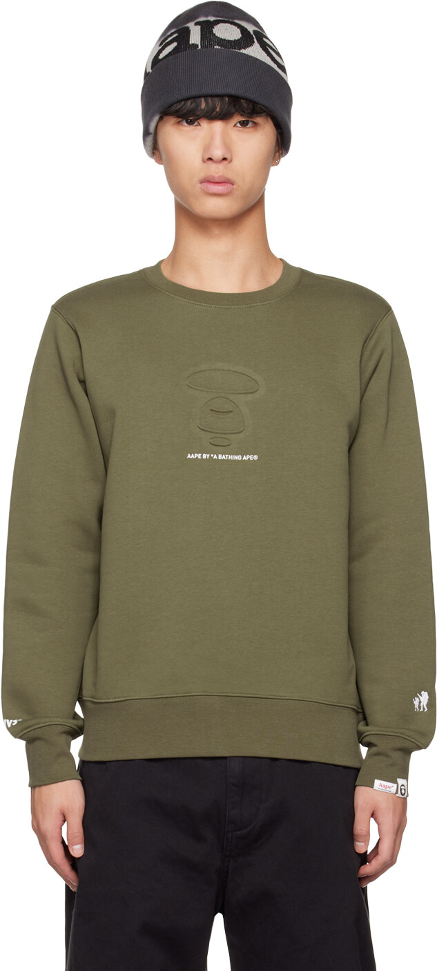 

Толстовка цвета хаки с тиснением AAPE by A Bathing Ape