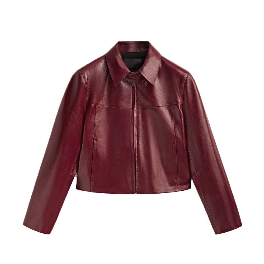 

Кожанная куртка Massimo Dutti With A Patent Finish, красный